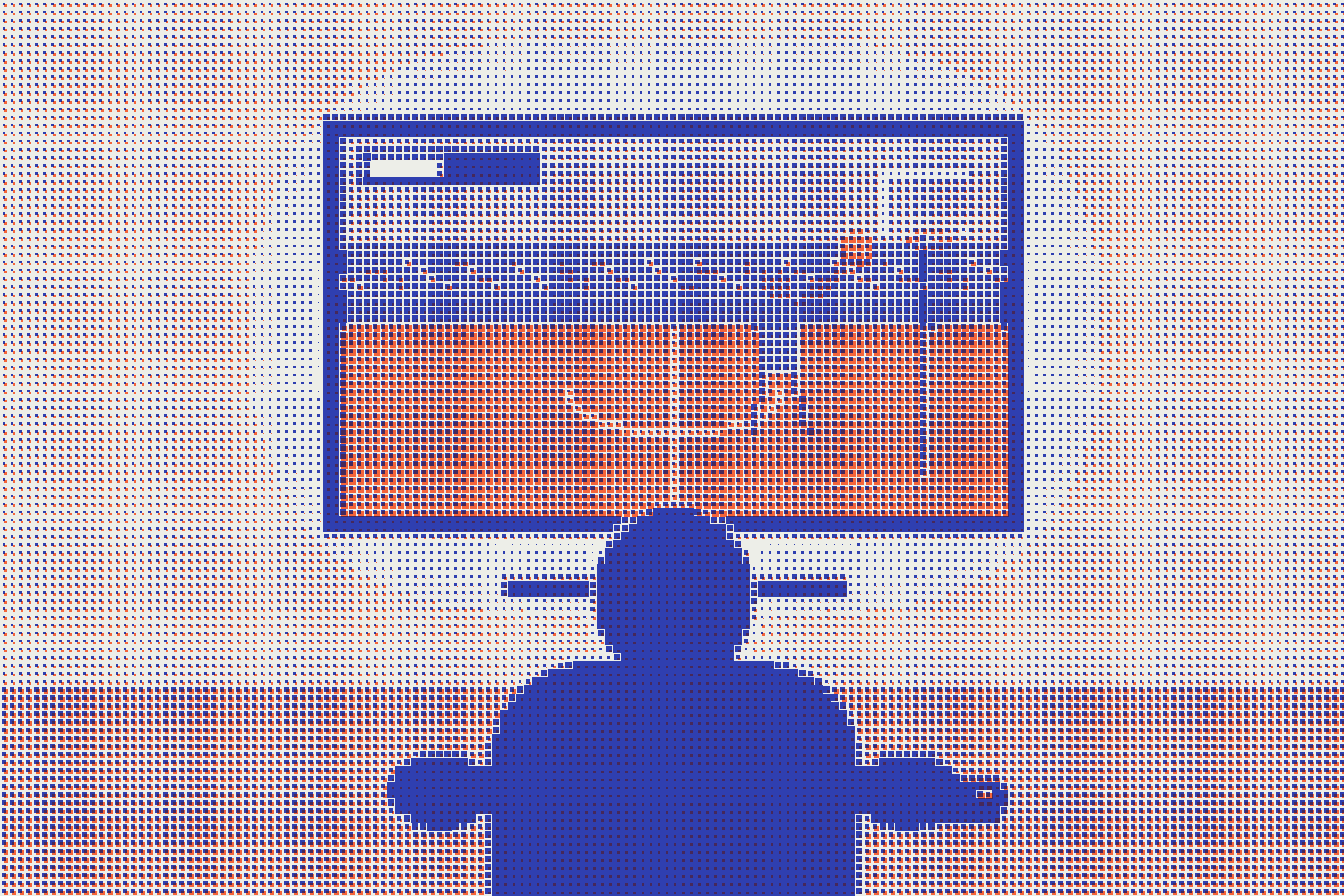 Someone seen from behind, controller in hand, playing a basketball game on a big screen